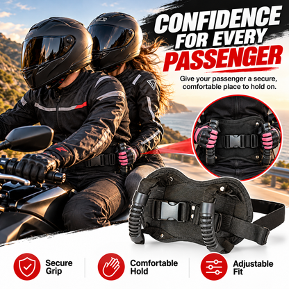 🏍️ Motorcycle Passenger Grab Handle Belt – Rear Seat Safety Grip Strap For Two Riders