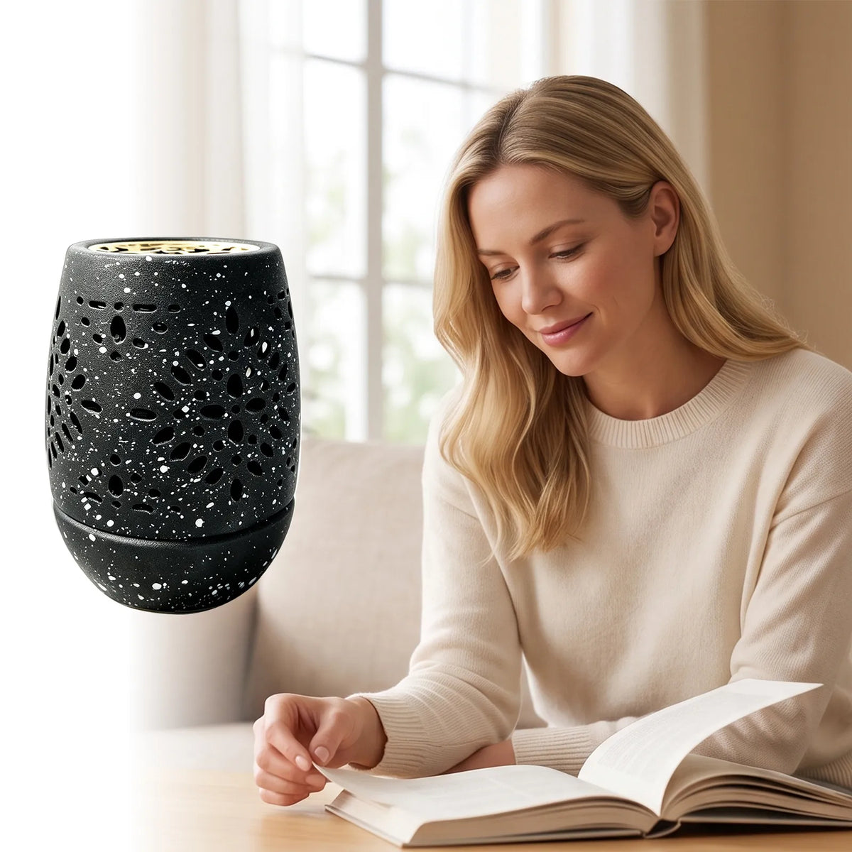 ✨Hollow‑Carved Ceramic Incense Burner Home Aromatherapy Decor