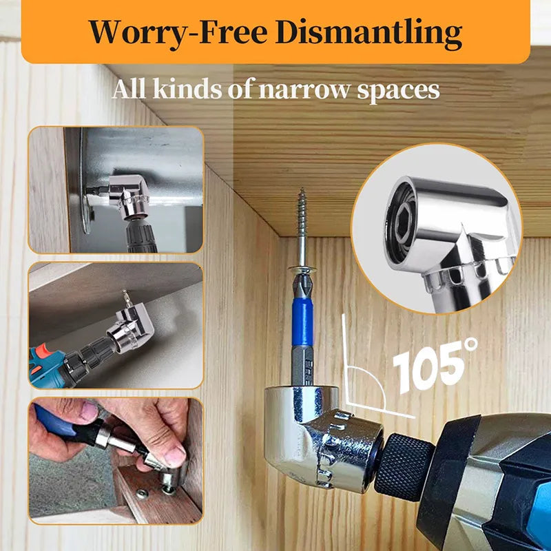 105° Angled Drill Attachment 🔧 – Extended 5.51" Reach Adapter