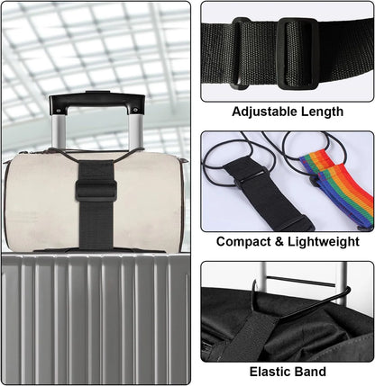 ✈️ 2-Pack Heavy-Duty Adjustable Travel Bag Connector Straps for Easy Suitcase Carrying