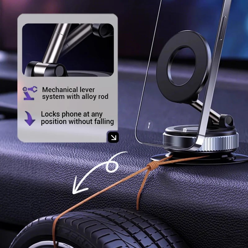 360° Magnetic Car Phone Mount 📱 – Retractable Adjustable Holder