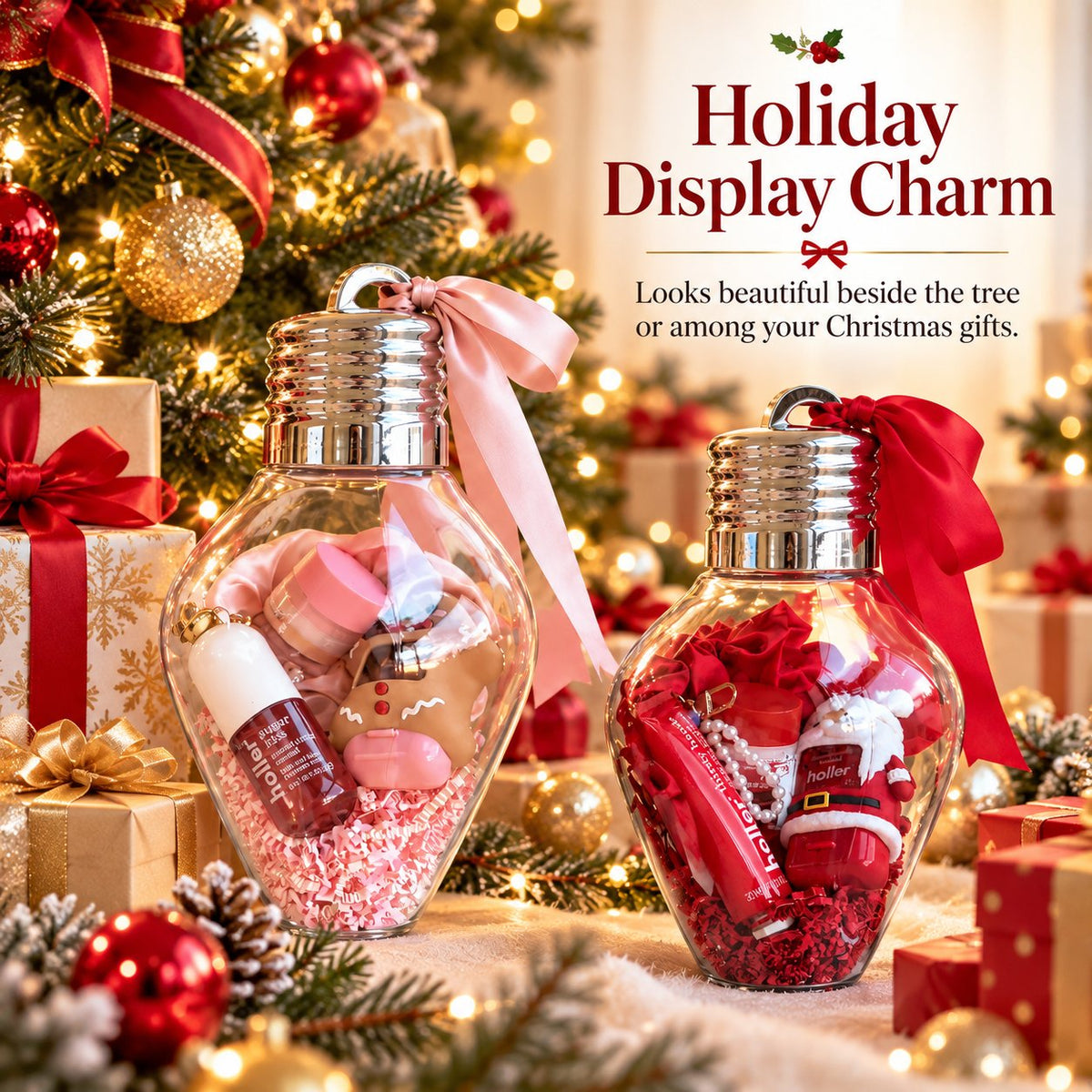 DIY Christmas Bulb Ornament Gift Jar