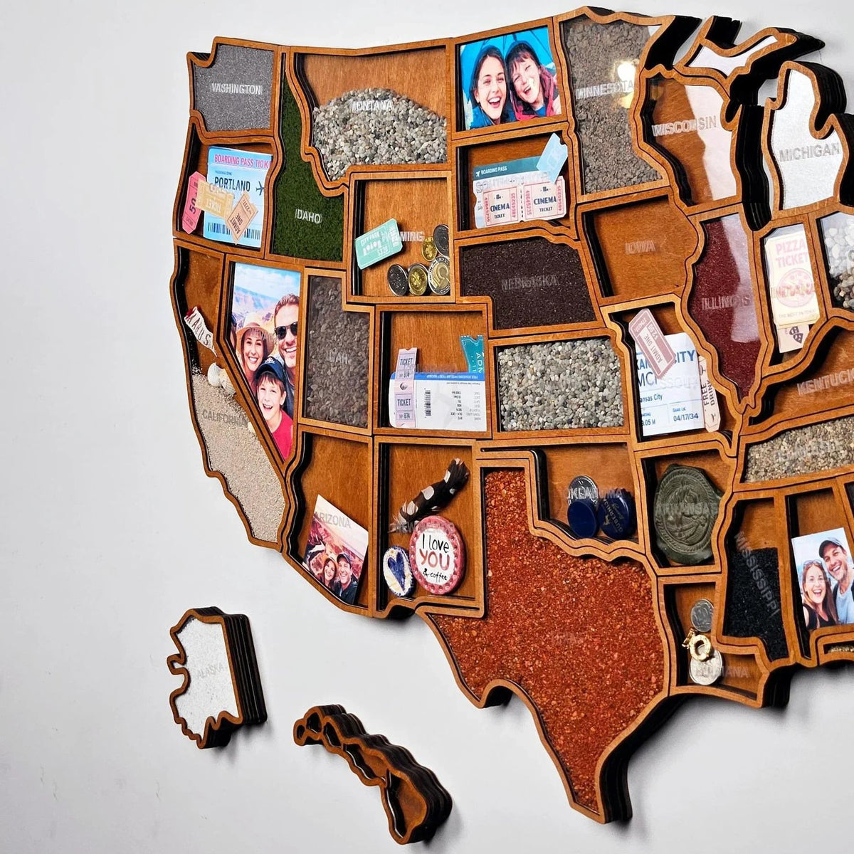 🎉🎁 Personalized USA Travel Memory Map – Collect & Display Your Travel Keepsakes