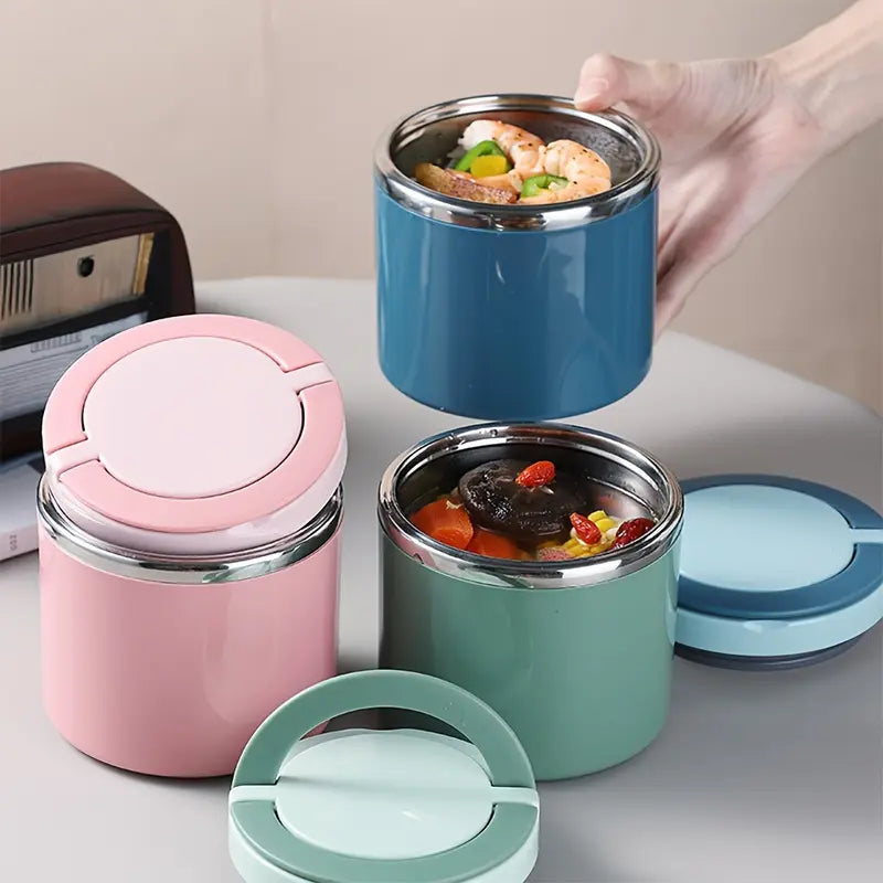 🥗 FreshLock Insulated Stainless Steel Lunch Container – Leakproof, Stackable & Easy to Carry