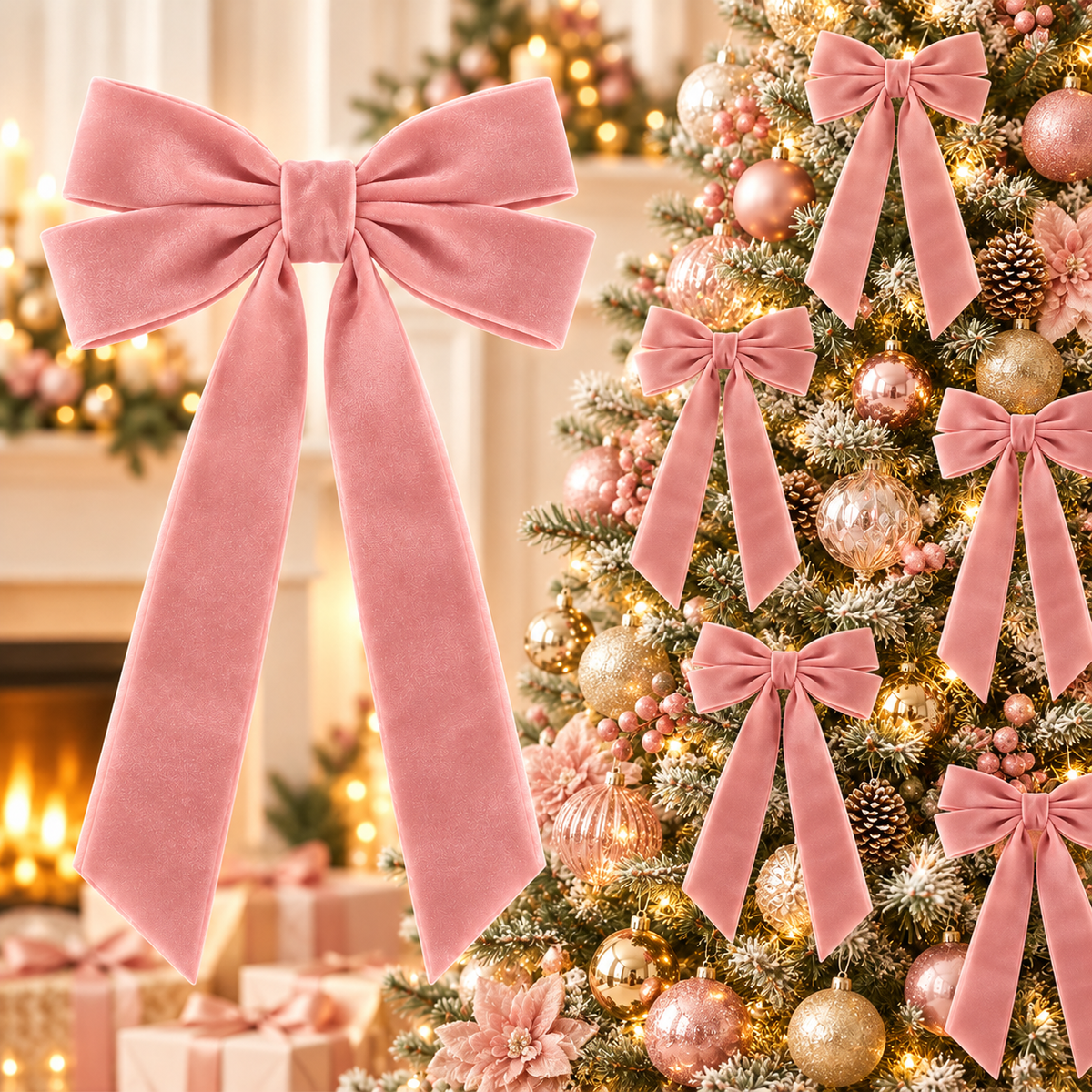 🎄50% OFF🎀16 PCS Velvet Christmas Bows Set