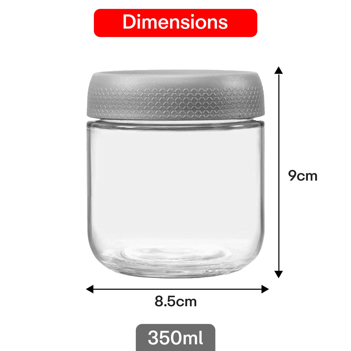 Storage Glass Jar Set Of 6 350 ml