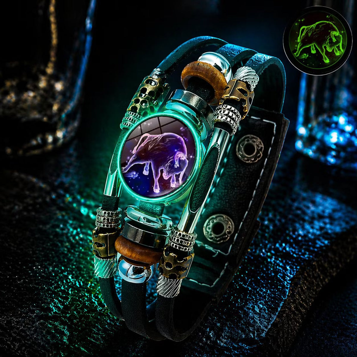 ♈ Glow-in-the-Dark Zodiac Bracelet – 12 Star Signs