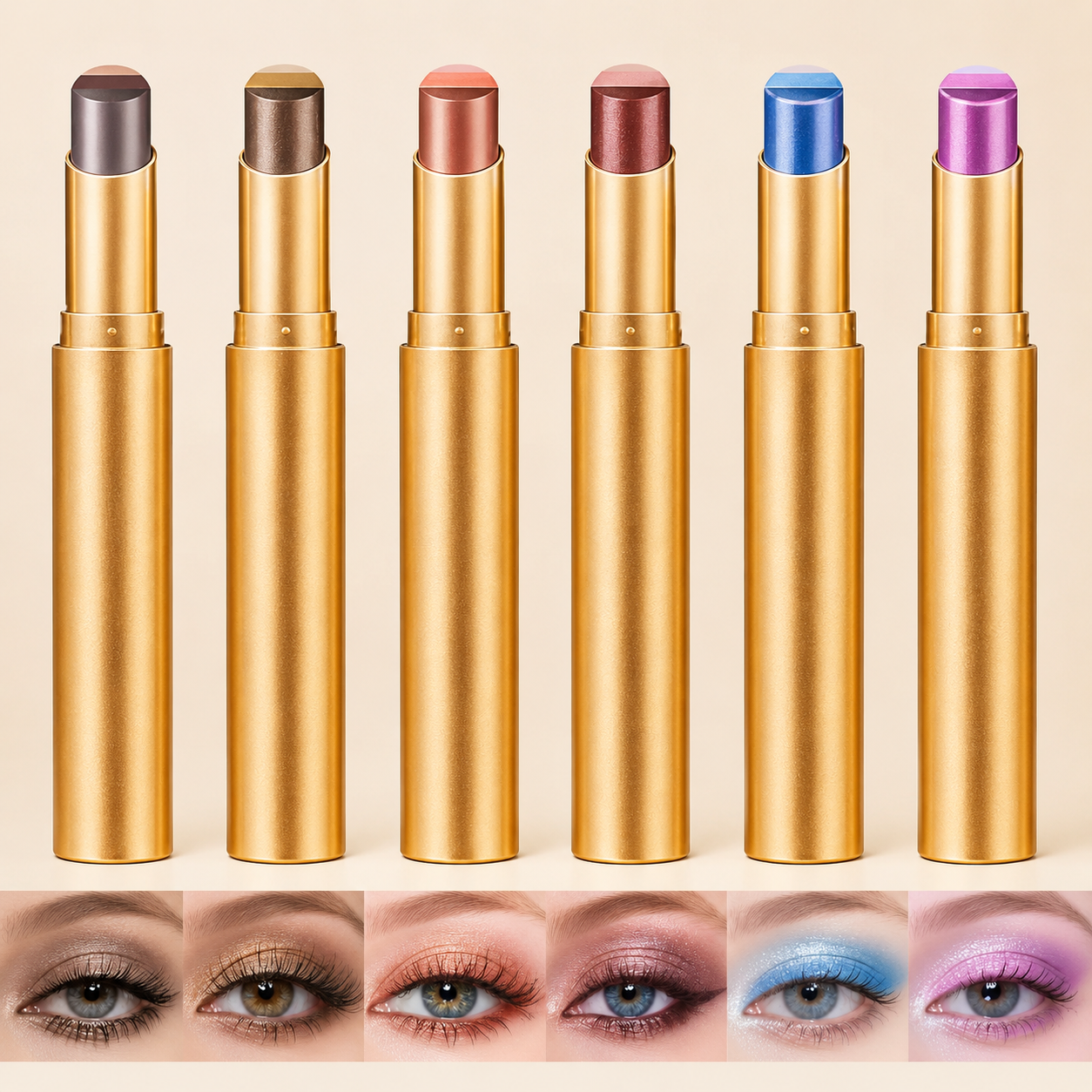 ✨3‑in‑1 Eyeshadow Stick | 3 Color Cream Shimmer Eye Makeup Stick