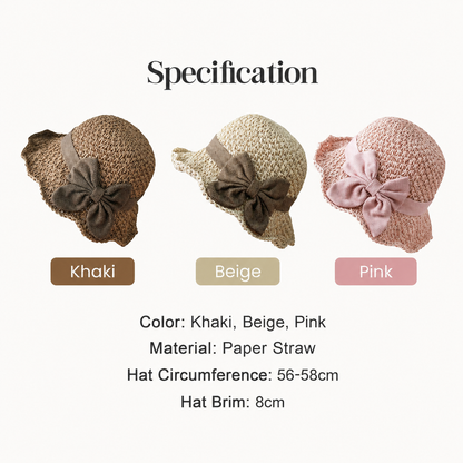 🔥HOT Sale🔥👒Elegant Woven Straw Sun Hat with Bow 🌞