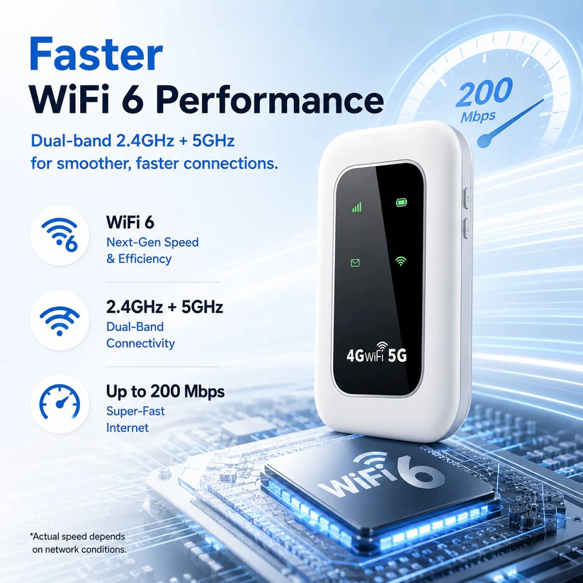 📶 All-Network Pocket WiFi – Ready in Seconds No Setup! No Hassle! Just Connect!🔥[Power on and use, free for life].