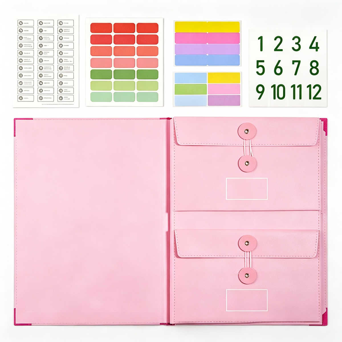 Accordion File Organizer Manila Pocket Document Folder for Passports, Birth Certificates & Important Papers, Office & Home Storage