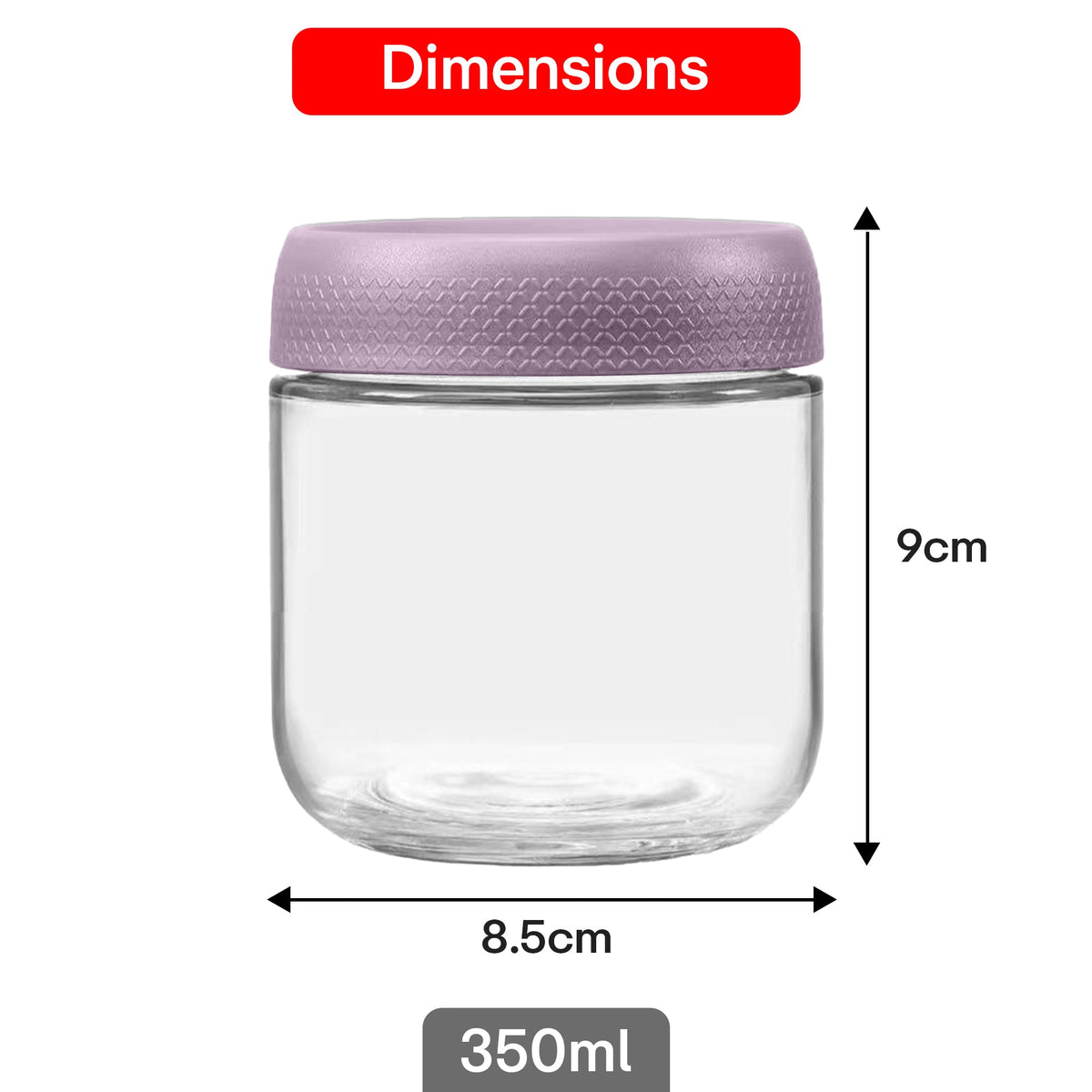 Storage Glass Jar Set Of 6 350 ml