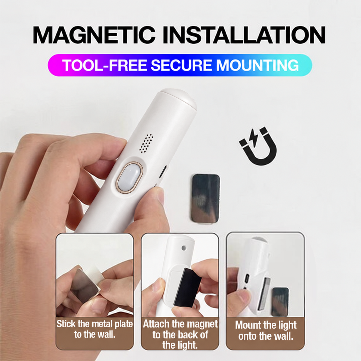 ✨ Magnetic Smart Motion Sensor with RGB Lighting – Customizable Ambience 🌈💡