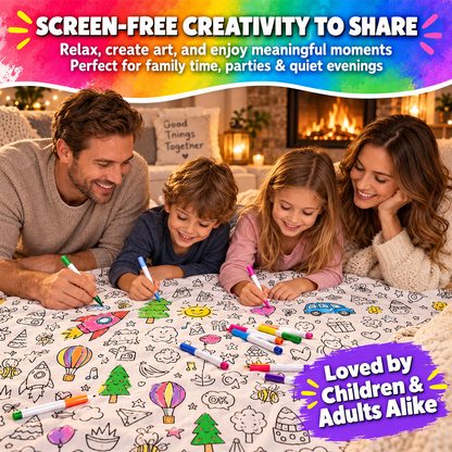 🖍️ Create Your Own Cozy Coloring Blanket with 12 Vibrant Fabric Markers