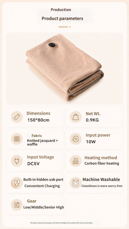 🔥 Cozy USB Heated Wrap – Portable, Machine-Washable Cold-Weather Comfort