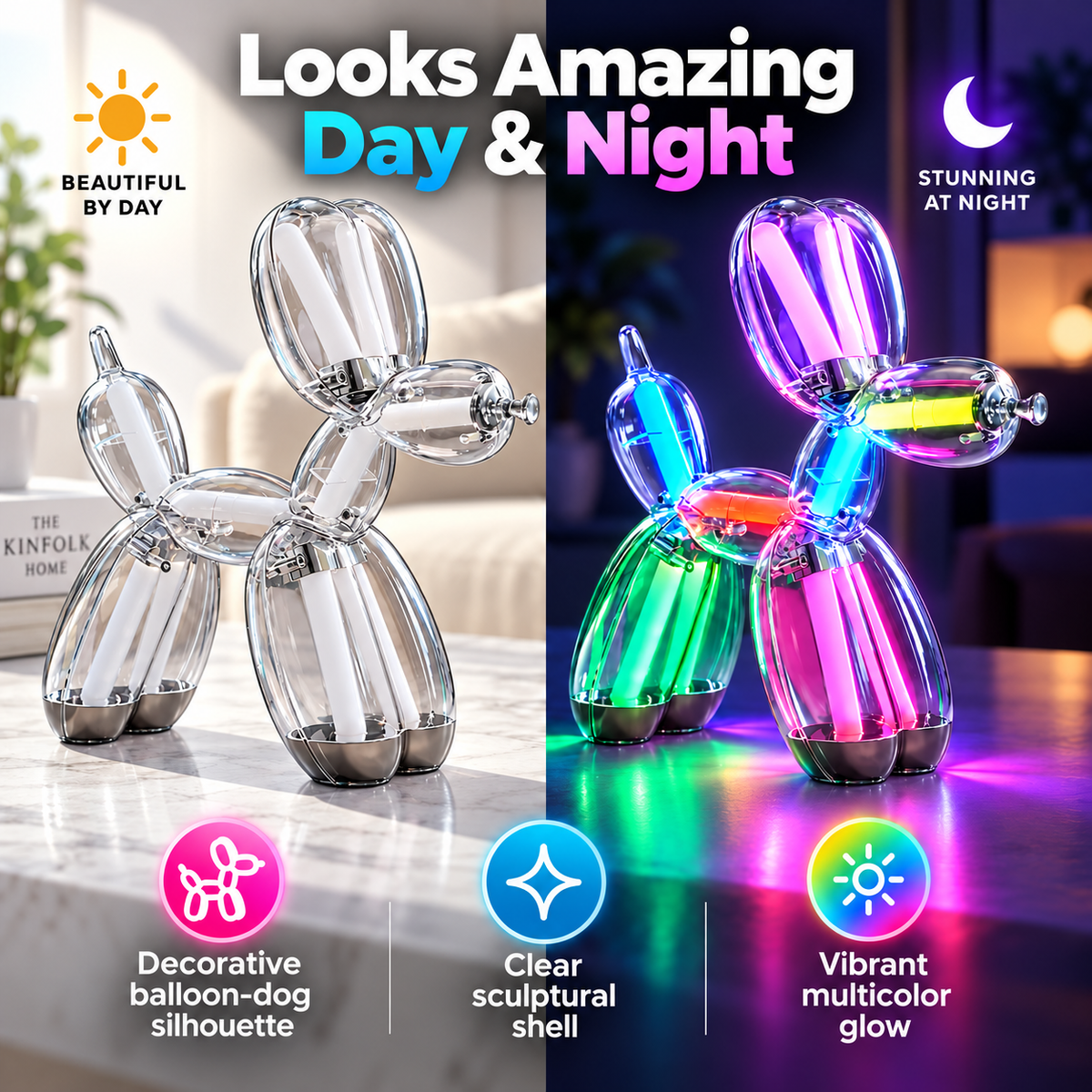 Rechargeable RGB Balloon Dog Lamp