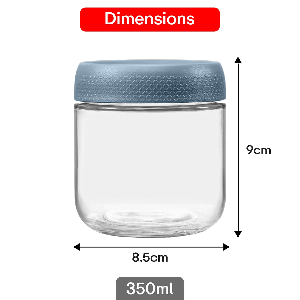 Storage Glass Jar Set Of 6 350 ml