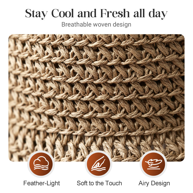 🔥HOT Sale🔥👒Elegant Woven Straw Sun Hat with Bow 🌞
