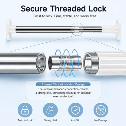 🏠 Drill-Free Adjustable Tension Rod – Instant Storage, Zero Wall Damage