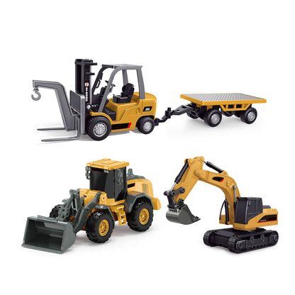 🚜 RC Construction Vehicle Set – Excavator, Dump Truck, Forklift & Bulldozer