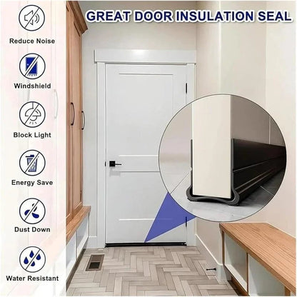 🚪 Triple-Seal Door Draft Stopper – Self-Adhesive Noise & Bug Barrier
