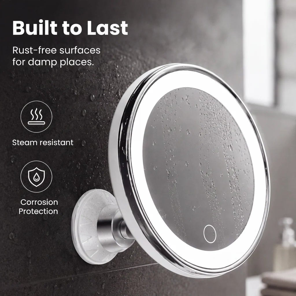 ✨ 10X LED Magnifying Makeup Mirror – Drill-Free Suction & Dual Power 🔍