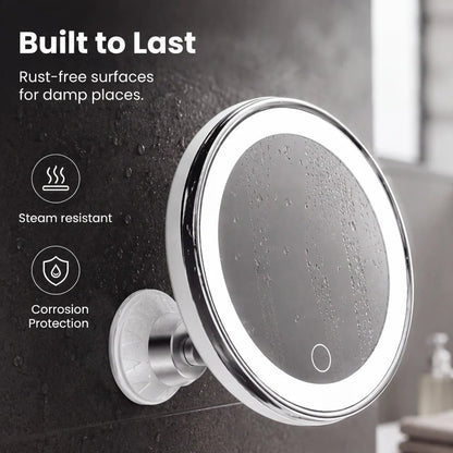 ✨ 10X LED Magnifying Makeup Mirror – Drill-Free Suction & Dual Power 🔍