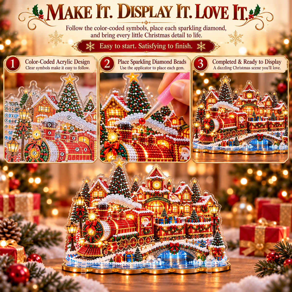 🔥Limited time 49% OFF -🎄❤️ DIY Christmas Village Diamond Art – Make Christmas Memories Together