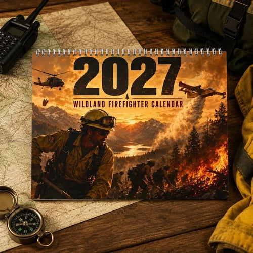 📅2027 Wildland Firefighter Calendar, Wildfire Wall Calendar, Fire Crew and Aerial Firefighting Art, Firefighter Gift