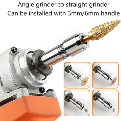 ⚙️ Rotary Carving Adapter Kit for 100-Type Angle Grinders with 3mm & 6mm Dual Collets 🔧