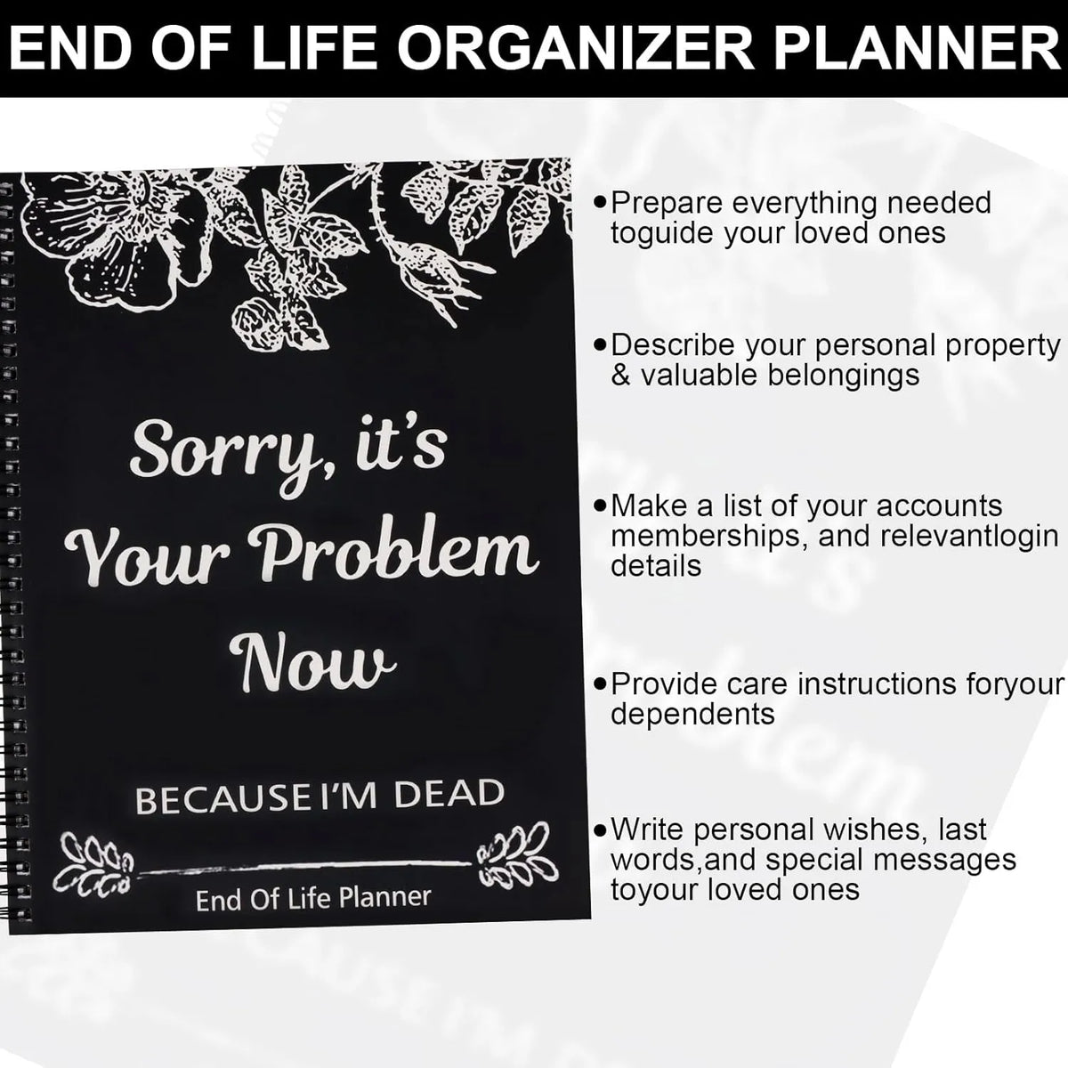 🕊️ Peace of Mind End-of-Life Planner for Final Wishes, Important Details, and Family Guidance