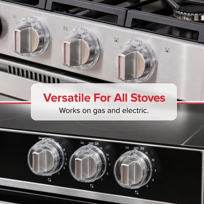 🛡️ Clear Stove Knob Covers & Oven Door Lock Set for Child Safety 🔒