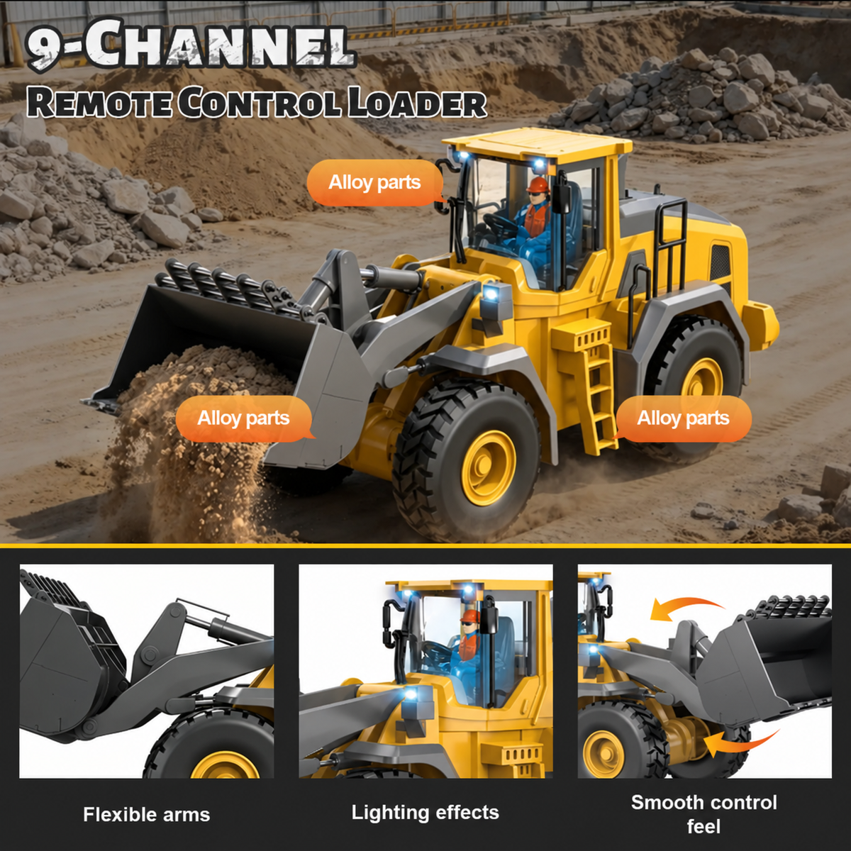 4-in-1 Remote Control Construction Fleet 🚜 Jobsite Adventures for Kids
