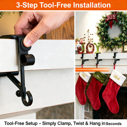 🎄 Christmas Mantel Hangers – Stocking & Garland Display Hooks
