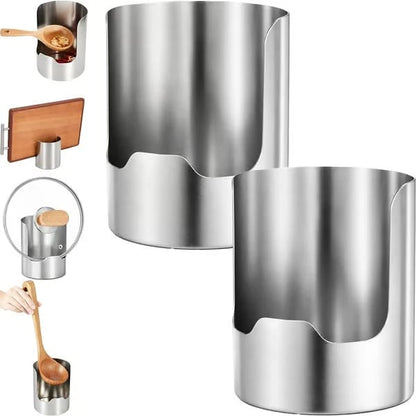✨ Stainless Steel Countertop Utensil Caddy & Pot Lid Rest – Rust-Resistant, 1-Pack