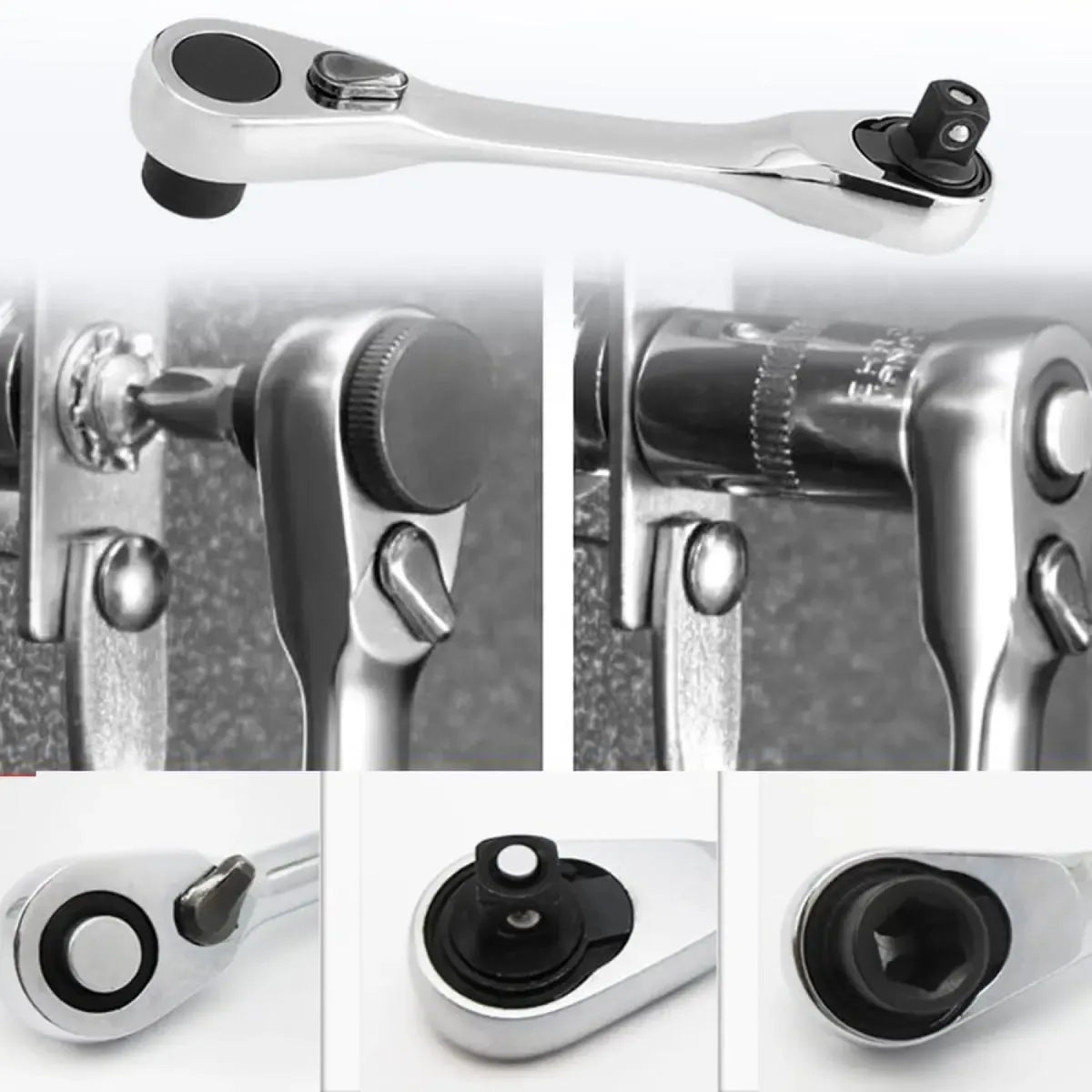 Mini Dual-Head Ratchet Wrench 🔩 – 1/4" Drive, 72-Tooth Precision