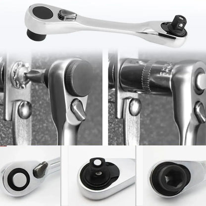 Mini Dual-Head Ratchet Wrench 🔩 – 1/4" Drive, 72-Tooth Precision