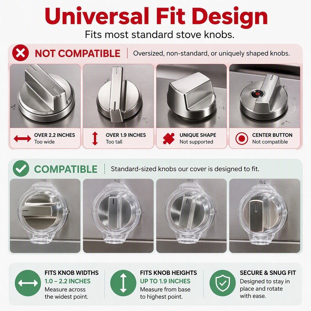 🛡️ Clear Stove Knob Covers & Oven Door Lock Set for Child Safety 🔒