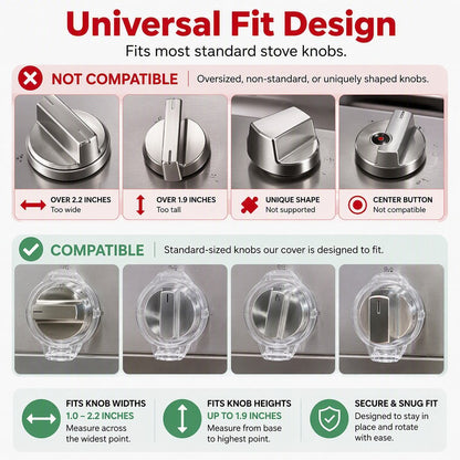 🛡️ Clear Stove Knob Covers & Oven Door Lock Set for Child Safety 🔒