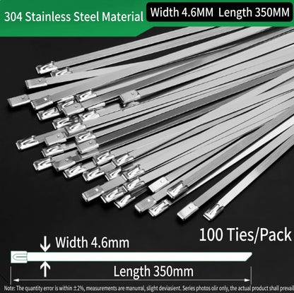 🛠️ 100-Pack 304 Stainless Steel Cable Ties – Tensioning Tool Included