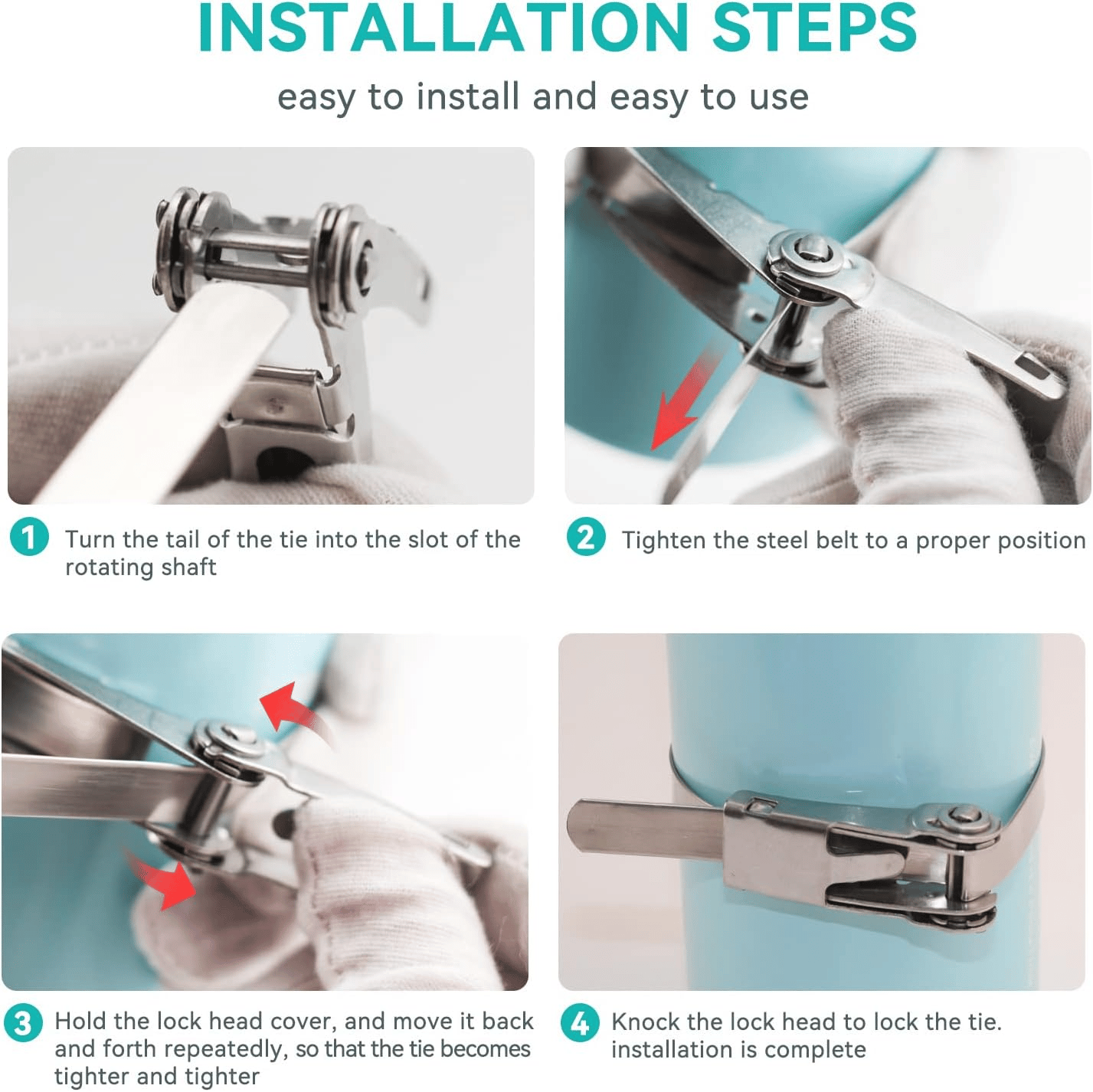 Portable 304 Stainless Steel Zip Tie With Ratchet