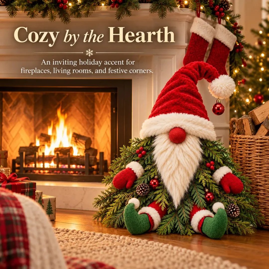 💯🎅 Sitting Christmas Evergreen Gnome | Woodland Holiday Decor