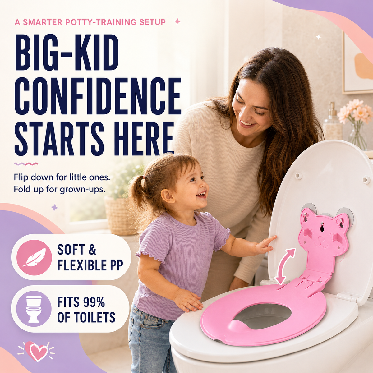 🐻 Toddler Flip-Down Potty Seat – A Cleaner, Easier Start to Toilet Training 🚽