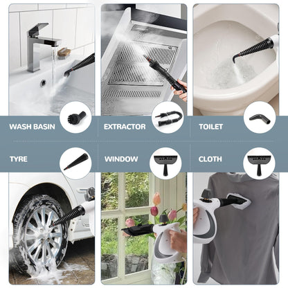 Handheld Steam Cleaner 🧼 – Pressurized Cleaning Kit with 11 Accessories