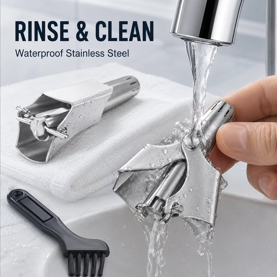 ✂️ Manual Nose Hair Trimmer – Stainless Steel Grooming Tool