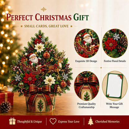 💯🌲 Pop-Up 3D Christmas Tree Card ✨ Turns Into Freestanding Festive Table Decor