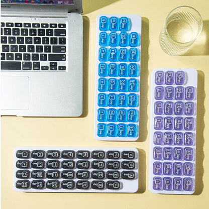 31-Day Pill Organizer 💊 – Easy-Open Removable Pods with Travel Case