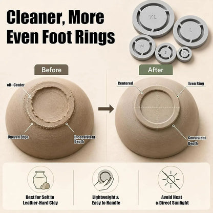 Clay Foot-Ring Trimming Kit 🏺 – 5-Piece Pottery Shaping Tool Set