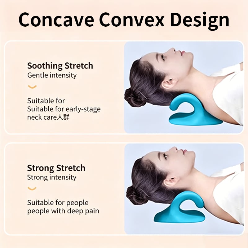 💙 Cervical Neck Stretcher Pillow for Posture Support & Shoulder Relaxation - Blue