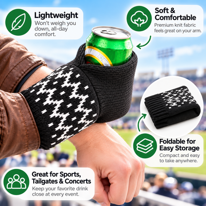 Game-Day Knit Can Cozy 🥤 – Hands-Free Wearable Drink Holder